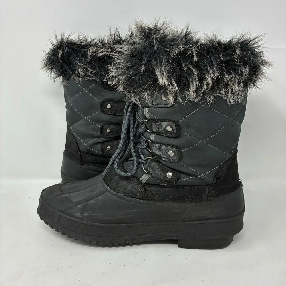 ITASCA Women's Snow Boots Shearling Fur Lined Size 8 Waterproof